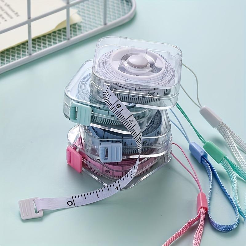 2M Retractable Cute Soft Tape Measure, dual cm/inch scale, portable lock design, perfect for sewing and body measurements.