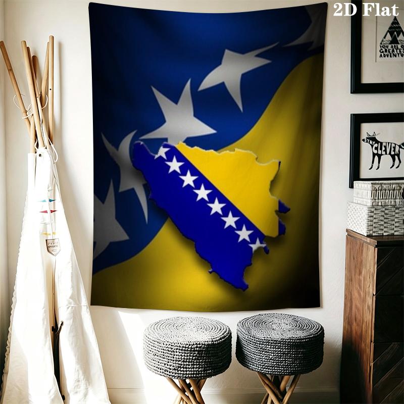 Bosnia and Herzegovina Wall Tapestry Aesthetic Wall Hanging Printed Fabric Blanket Decorative Tapestries for Bedroom Living Room Home Decor