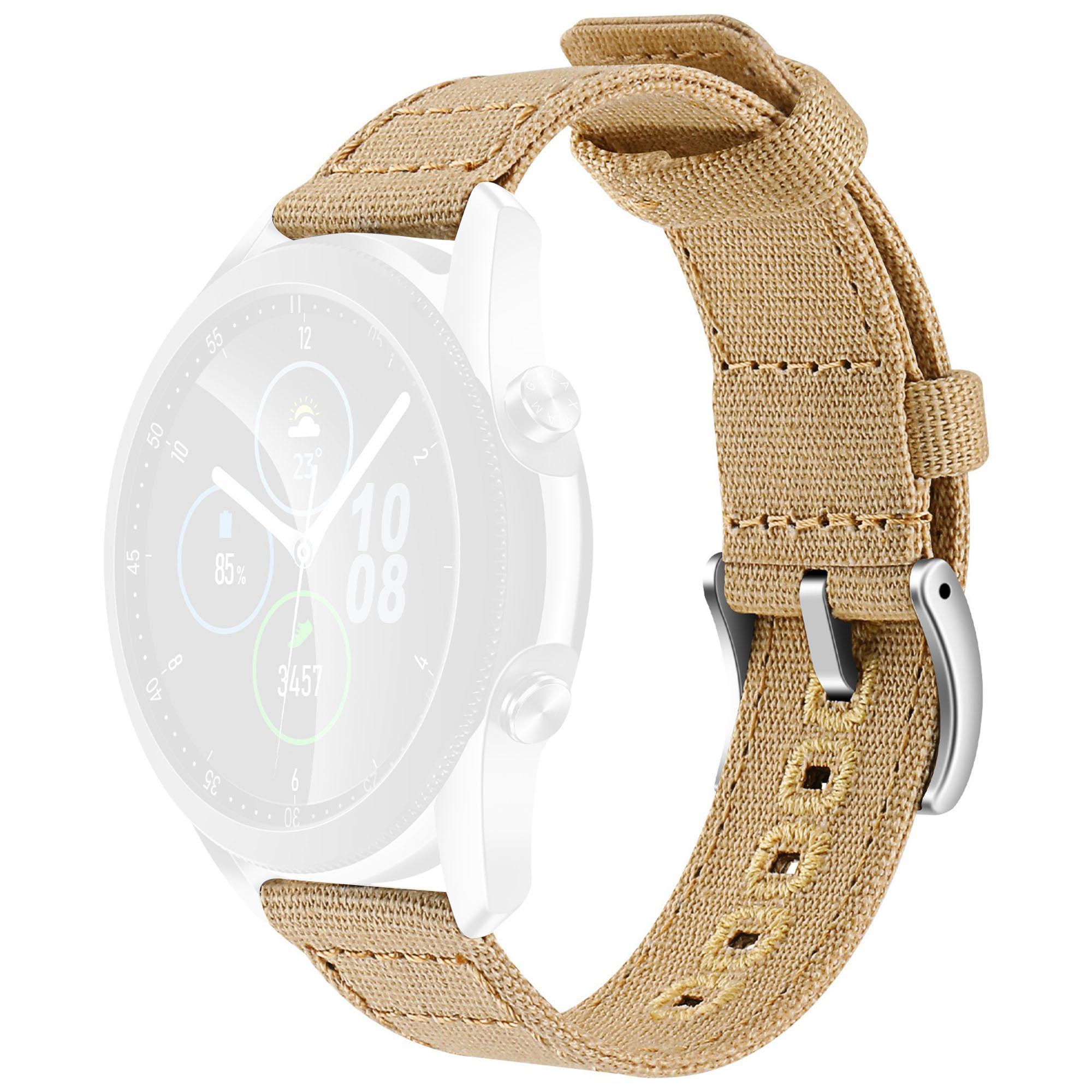 22mm Watch Band For Samsung Galaxy Watch3 45mm Canvas Pin Buckle Strap