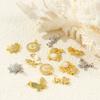 2 Pcs Cubic Zirconia Ocean Charms Turtle Lobster Crab Sun Gold Plated Enamel Micro Pave Brass Pendants For DIY Necklace Making