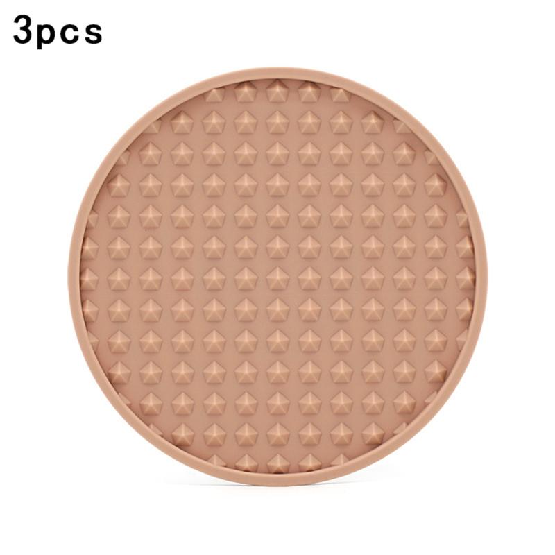 

Silicone Coasters Drink Coasters Set Of 3 With Holder Tabletop Protection For Any Table Type Dishwasher Safe Coasters For Drin рожевий
