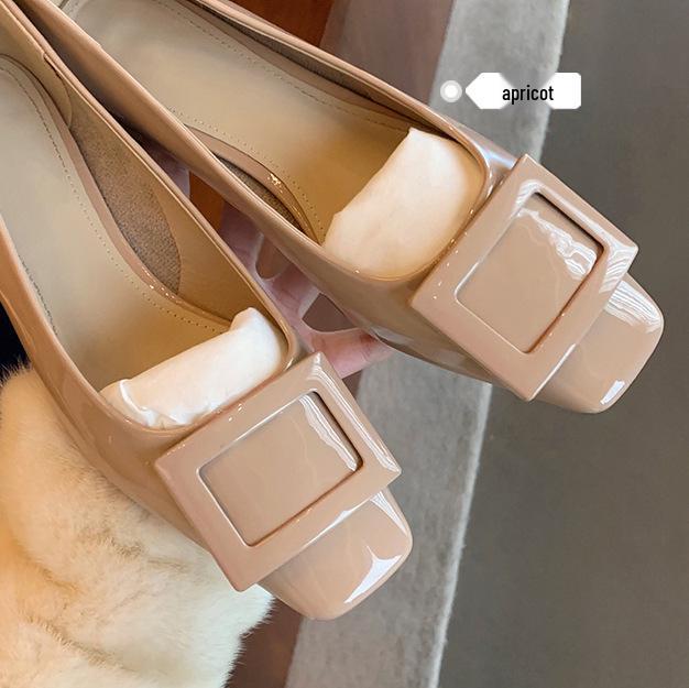 Grape Mom Studiolee~ Elegant Chunky Heel Square Toe Shoes for Spring