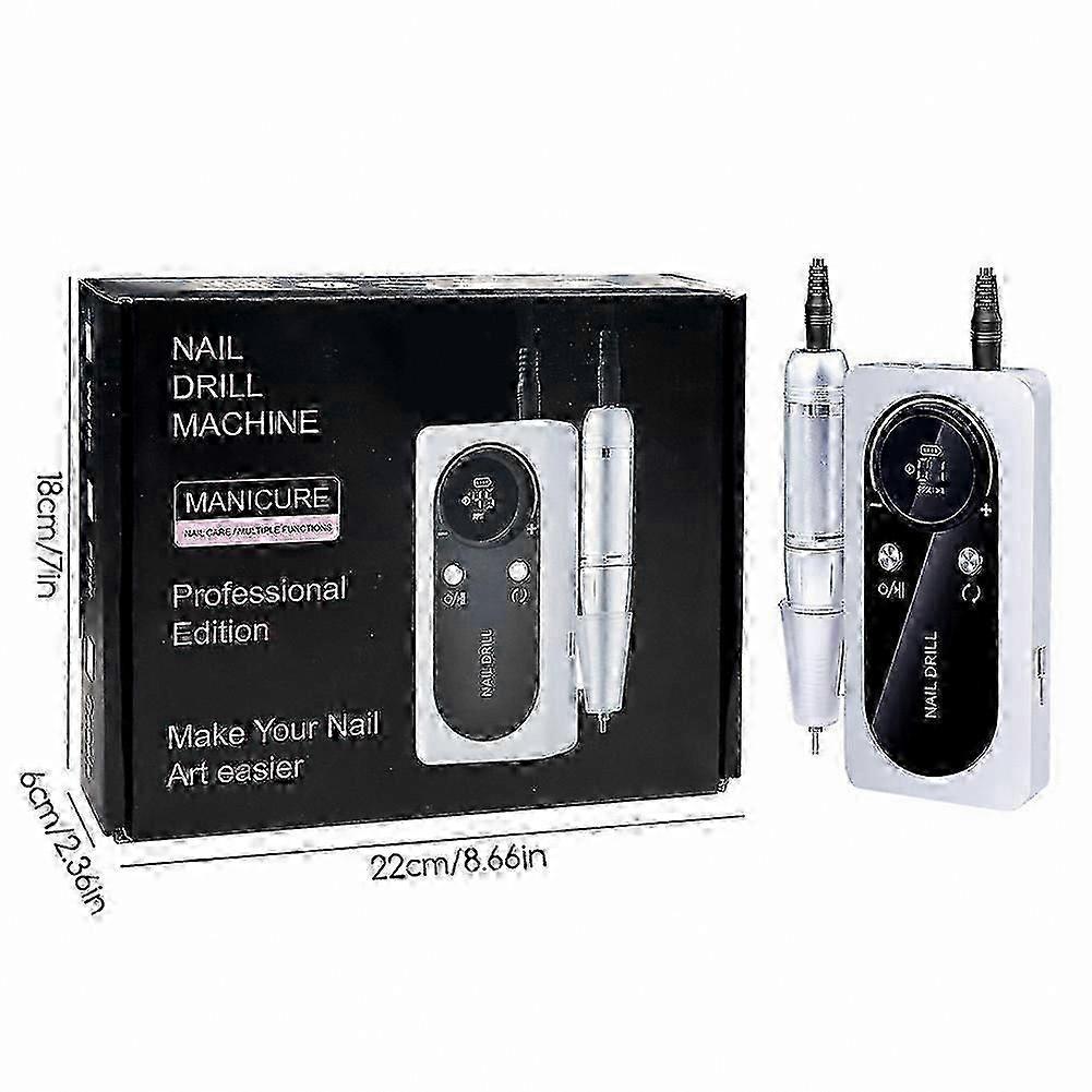 45000RPM Rechargeable Nail Drill for Acrylic Gel Nails - Portable Electric Nail File Set - Professional Manicure & Pedicure Kit for Home Salon Less