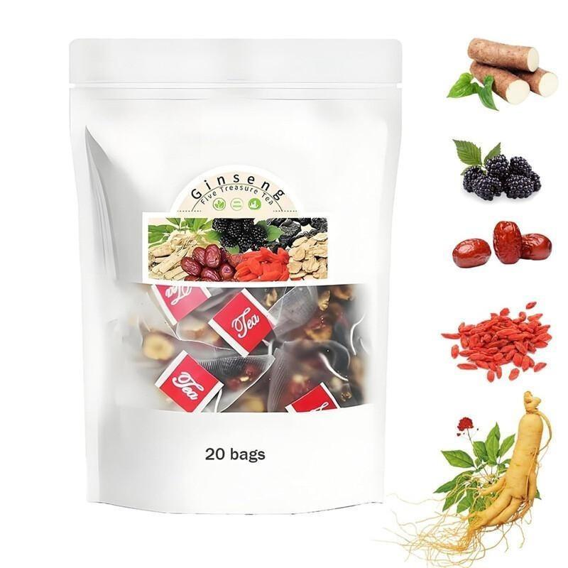 Premium Ginseng Fünf Schätze Kräutertee zur Nahrungsergänzung für Körpervitalität