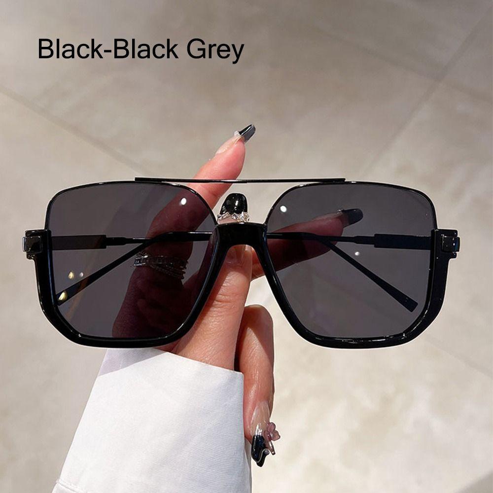 Half Square Frame Oversized Sunglasses Women Men Brand Design Fashion Shades Trendy UV400 Sun Glasses Trendy Ins Metal Eyewear