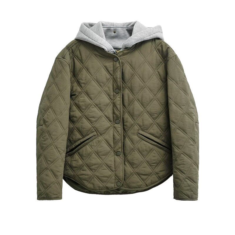 Fashion Style 2024 Fall and Winter New Women's Clothing Hooded round Neck Long Sleeves Heattech Cotton Jacket Outwear 8073246