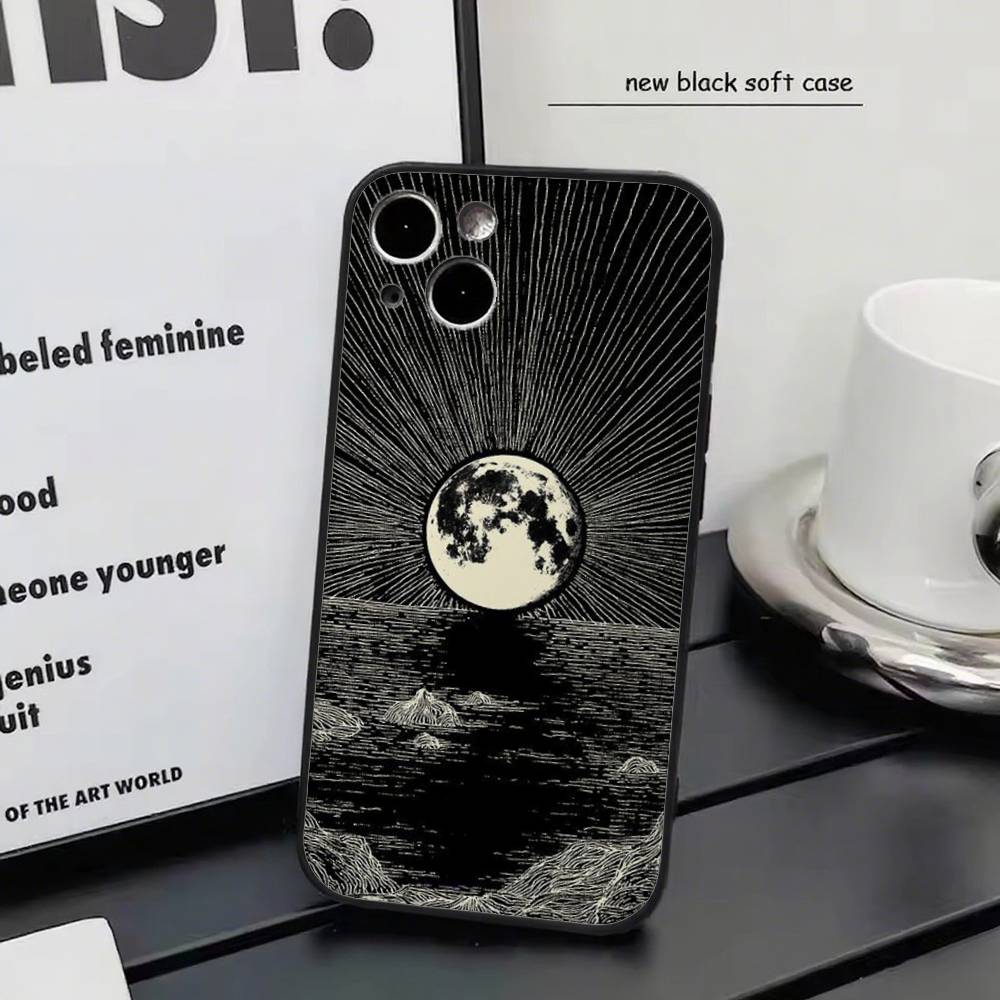 Witches Moon Tarot Mystery Totem For iPhone 17 air 16 15 14 13 12 11 Pro Black Soft Cover Phone Case