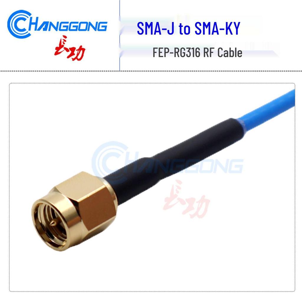 SMA Male-Female Blue RG316 Connector Cable, SMA-J to SMA-K, Low VSWR, 6GHz.