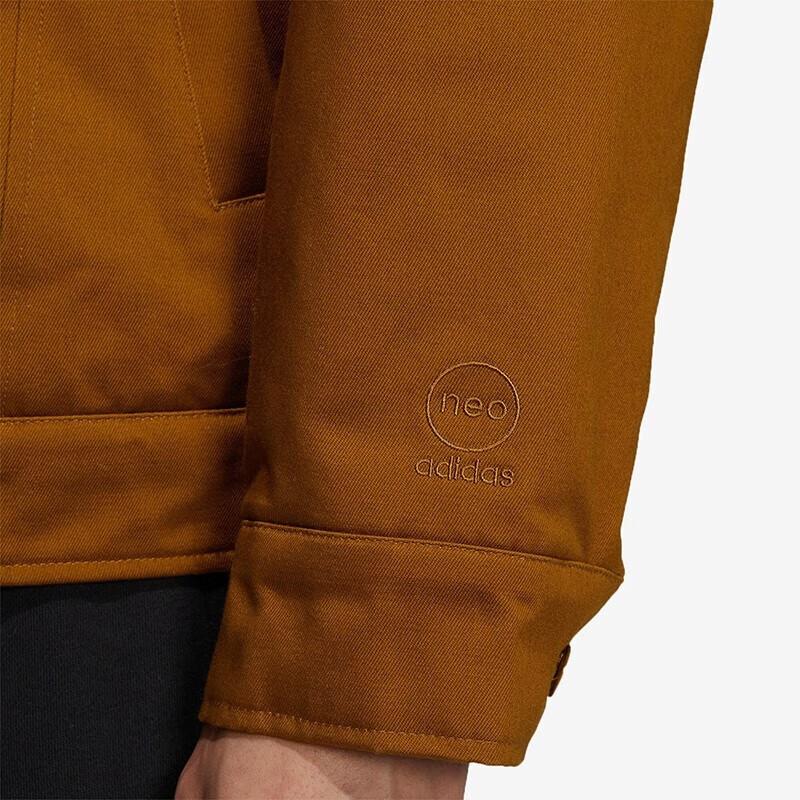 Adidas Neo Color Block Long Sleeve Cotton Jacket Unisex Outerwear Brown IJ6615