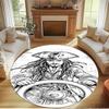 Captain Jack Sparrow Print Round Rug, Washable Floor Carpet, For Entryway Dorm Laundry Room Office Study, Home Decor Birthday Christmas Gift