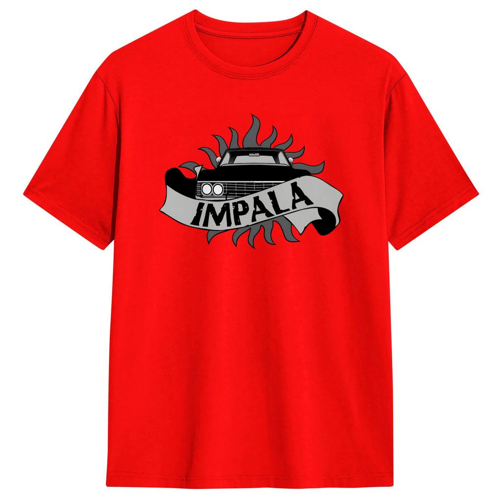Impala Supernatural Tshirts Unisex Awesome Pure Cotton Tee Shirt Crew Neck Short Sleeve T Shirts Plus Size Tops