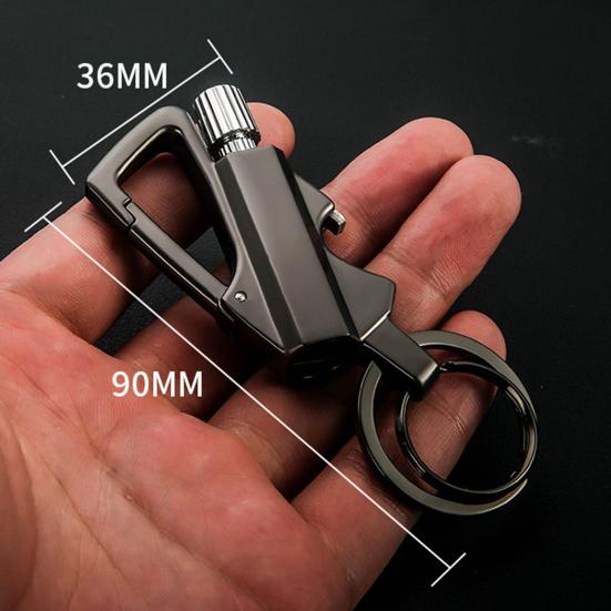 Multifunctional Portable Permanent Metal Keychain Lighter with Bottle Opener