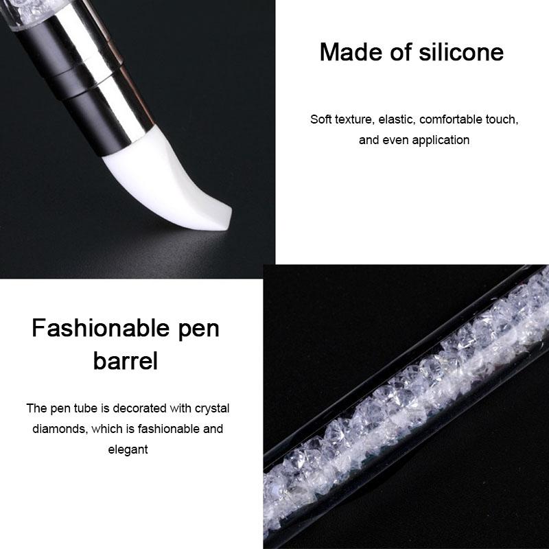 New 1/2/3PCS Dual-ended Silicone Sculpture Pen Nail Art Brushes Small Builder Gel Silicone Nail Brush Tool XJS04