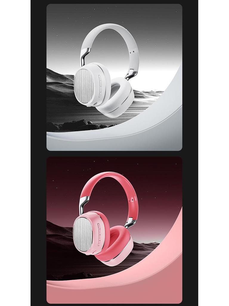 Business Style Gold Thread Over-Ear Bluetooth Headphones: High-Quality Sound for Wireless Gaming