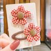 Pretty Hair Accessories for Baby Girls 5 PCS Mini Hair Clips Set Sweet Candy Color Bow Flower Fabric Side Clips