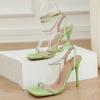 Neu Sexy Kristall Kette Fesselriemchen Sandalen Frauen Sommer Party Hochzeit Bankett Schuhe Karree Strass High Heels