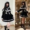 Sivrusn Gothic Lolita Mori Mini Süßes Cosplay Lolita Kleid mit und Harajuku Süßes Halloween Kulturelles Schulgröße M Kleid, Mädchen, Kleid, Gothic-Stil