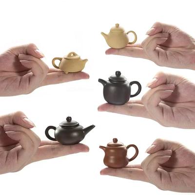 Mini Teiera in Ceramica Smaltata da Tasca Teiera a Mano Capovolta Teiera da Dita Ceramica Smaltata Rosso Scuro Accessori per Servizio da Tè Animale da Tè