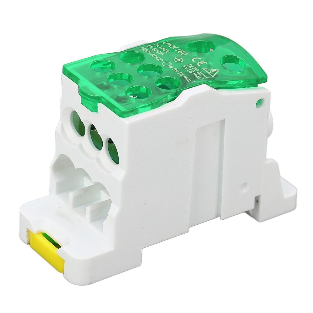 Brass Conductor DIN Rail Terminal Block 690V 160A Junction Box  Appliances