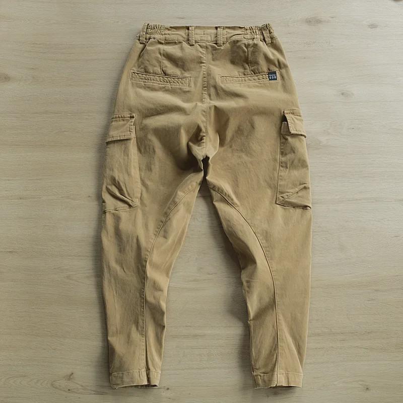 Men's Multi-Pocket Overalls: New Japanese Trendy Spring/Autumn Styles, Loose Casual Youth Work Pants, One-Piece Design.