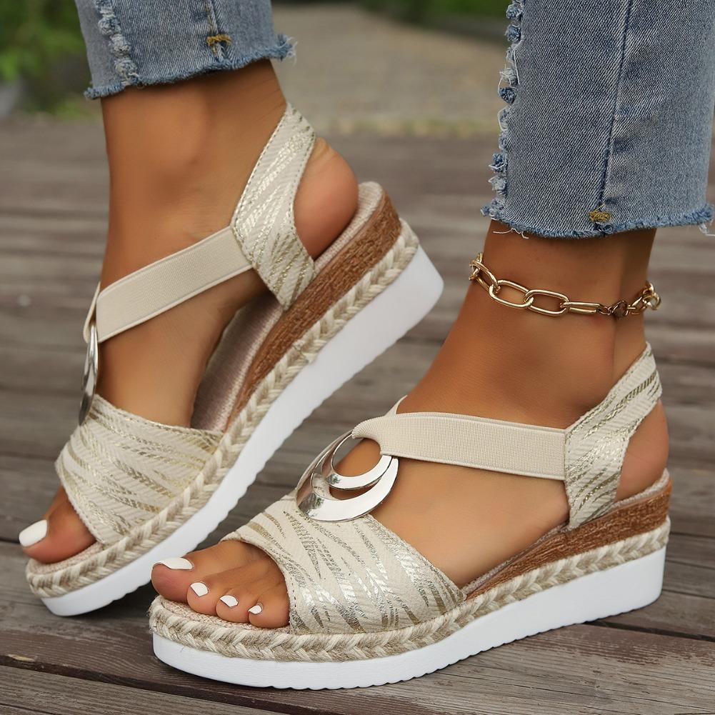 Fashion Women's Wedges Sandals 2025 Summer Snake Print Platform Sandals Gladiator Shoes Woman Comfort Casual Med High Heels Sandals