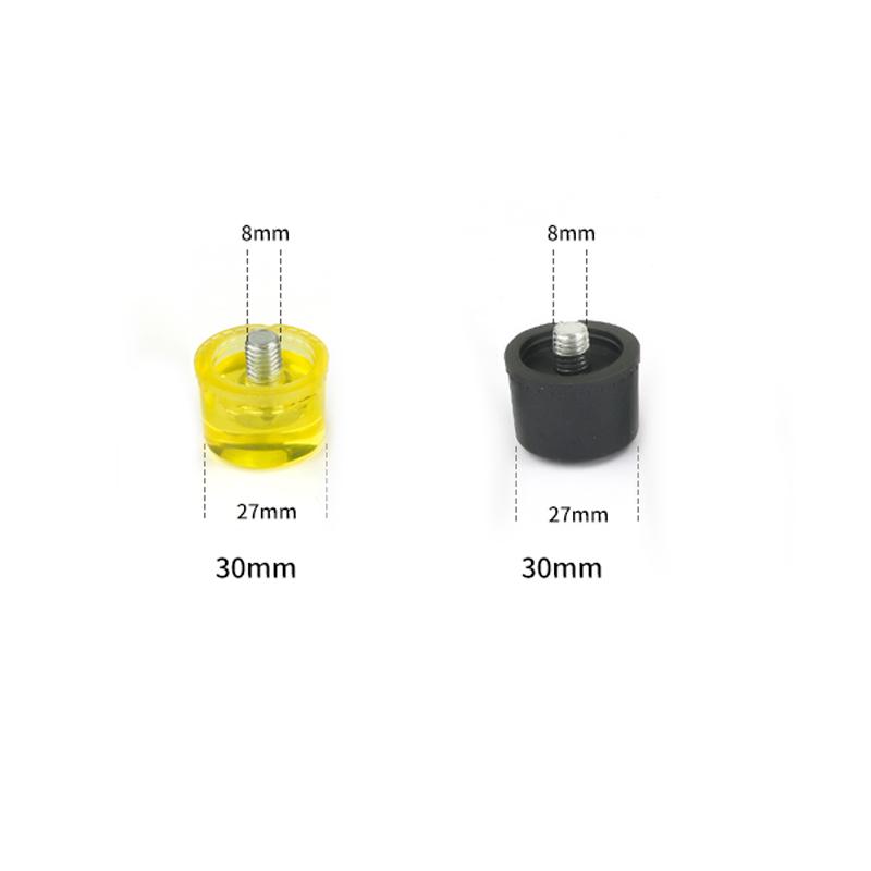 1 Pair of Double Face Tap Rubber Hammer Head 25mm 30mm 35mm 40mm 45mm Yellow and Black Nylon Heads