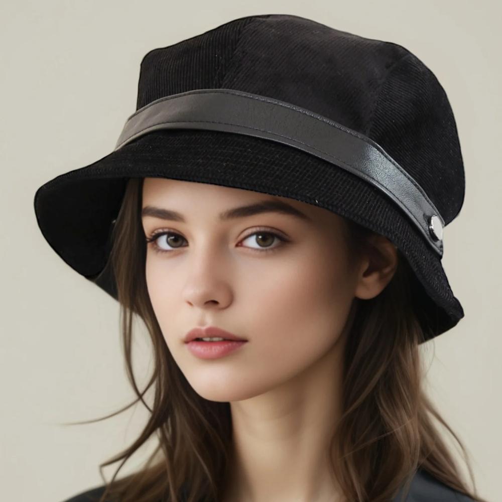 2025 new autumn and winter corduroy fisherman hat for women warm ear protection and face-protecting small versatile casual and f