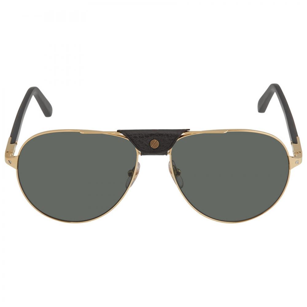 Cartier Grey Polarized Pilot Unisex Sunglasses Ct0096s 002 61