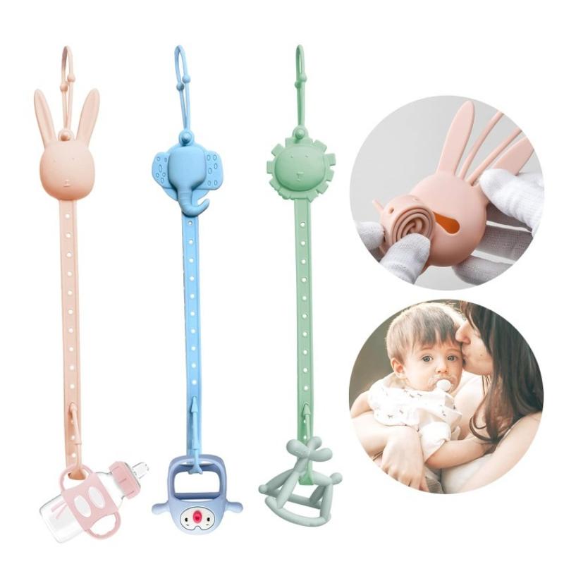 Toy Straps for Baby Silicone Setpacifier Clip for Car Seat Toy Feeding Bottle Teether High Chair Stroller Baby Toy Clips Cribs