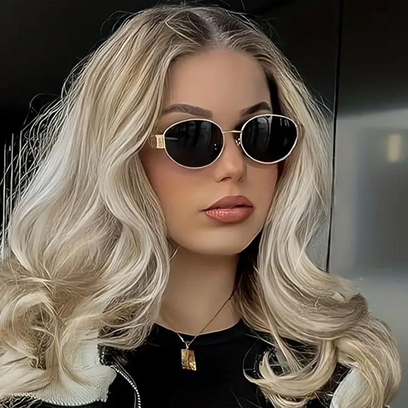 Retro Steampunk Sun Protection Sunglasses Vintage New Women's Metal Oval Sunglasses Ladies Classic UV400 Sunscreen Eyewear