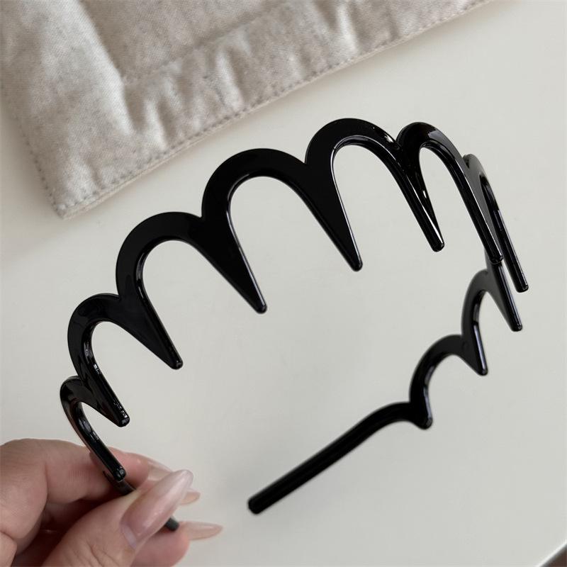 

Korean Wave Resin Headband for Women - Anti-Slip, High Skull, with Teeth for Broken Hair