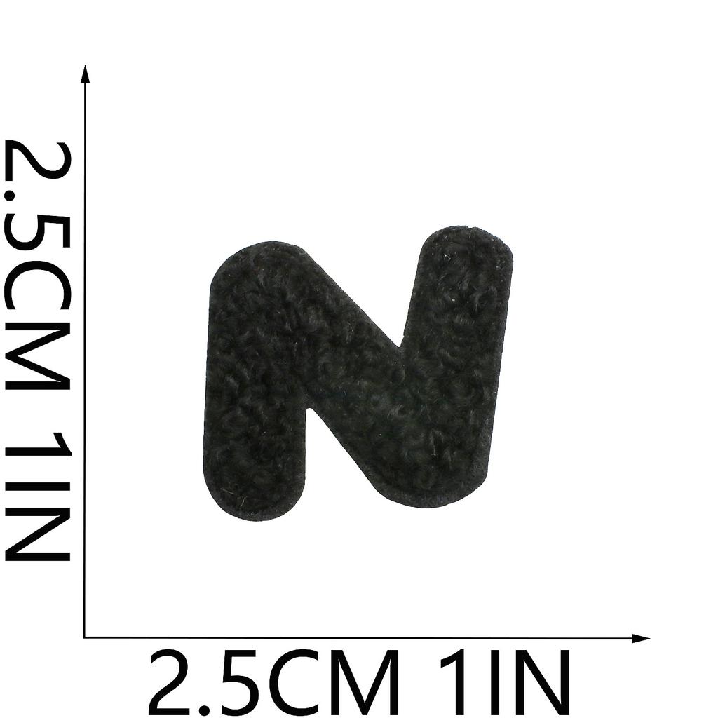 Towel Embroidery English Alphabet Embroidery Cloth Sticker Small Number Patch Sticker Bag Decoration Chenille Embroidery Label Ironing