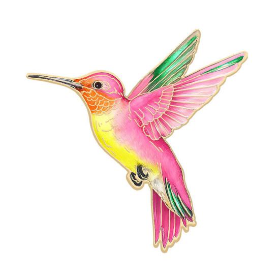 

Hummingbird Badge Hard Enamel Rubber Backing Pin Jackets Backpacks Hats Lapel Brooch Nature Accessory