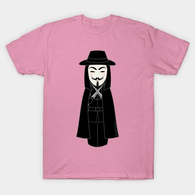 T-Shirt Damen Kokeshi V wie Vendetta Harajuku Print Kawaii T-Shirt Sommer Kurzarm weibliches T-Shirt Top T-Shirt