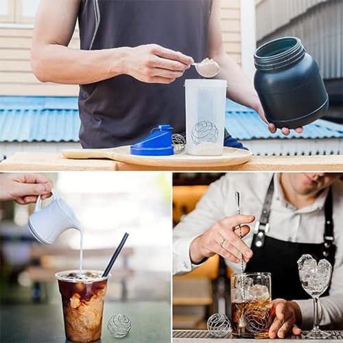 304 Stainless Steel Spring Ball Stirring Ball, Large Metal Ball, Egg White Powder Cup, Oscillating Cup Stirring Ball, Foam Ball, Foam Maker (Pack of 2