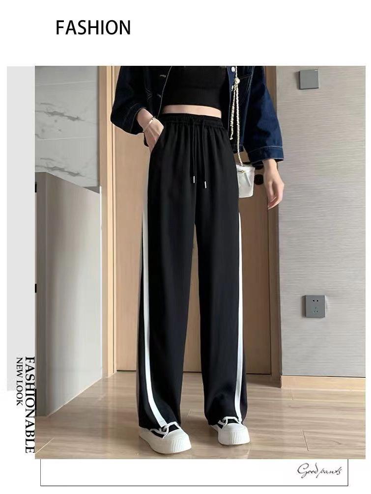 Women's High Waist Wide-Leg Slimming Sports Pants - Versatile Casual Trousers for Autumn & Summer 2024