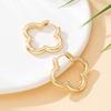 1pair Fashionable & Sweet Geometric Quatrefoil Flower Hollow Stud Earrings, Suitable for Daily Wear Jewelry Gift