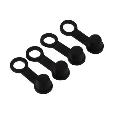 4 tapas de purga de freno de goma negra, 8 mm, para motocicleta