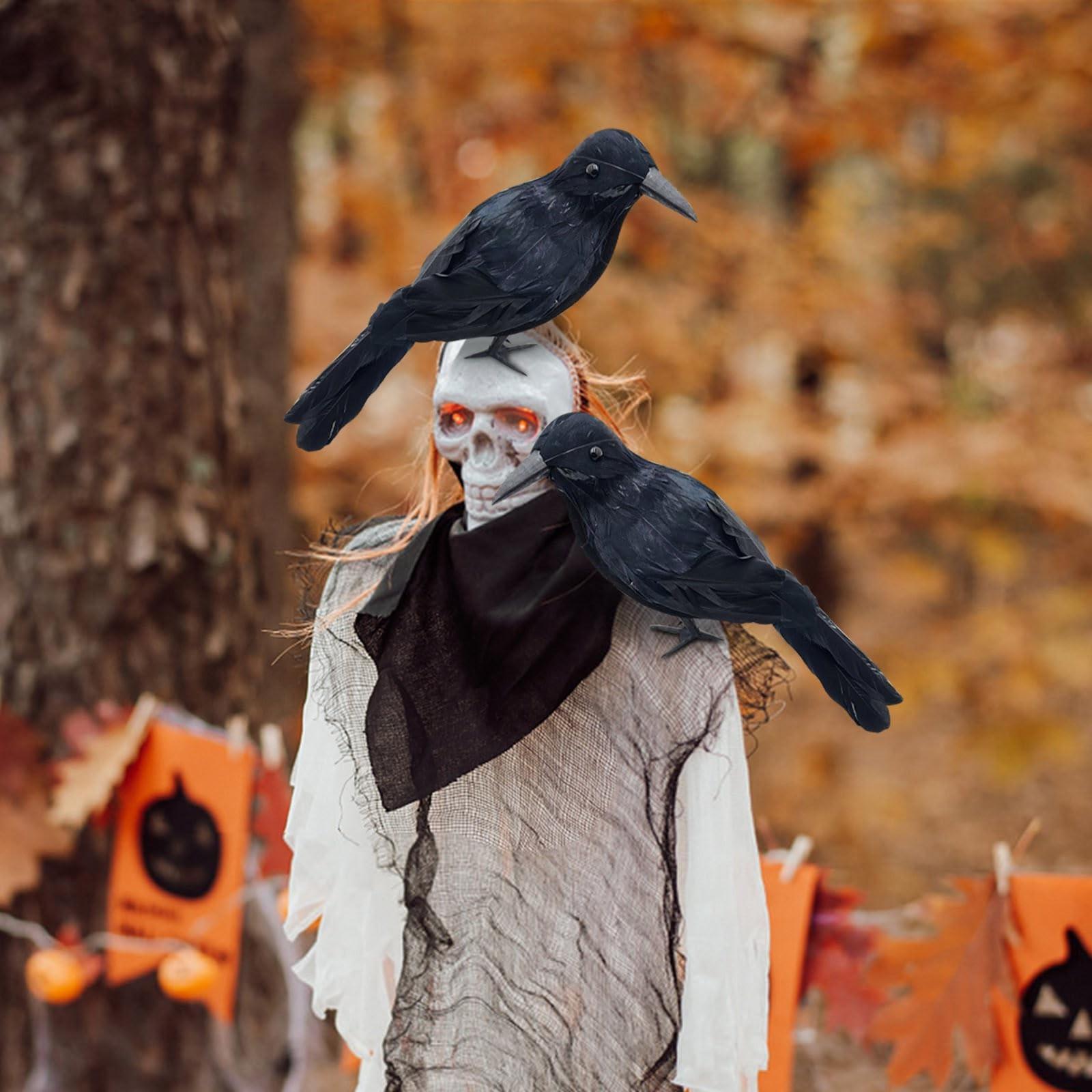 

Реалистичные Хэллоуинские украшения, Натуральная величина Черный пернатый ворон Для декора дома, сада, двора, Искусственная птица Симуляция ворона Реквизит для Хэллоуинской вечеринки One Size