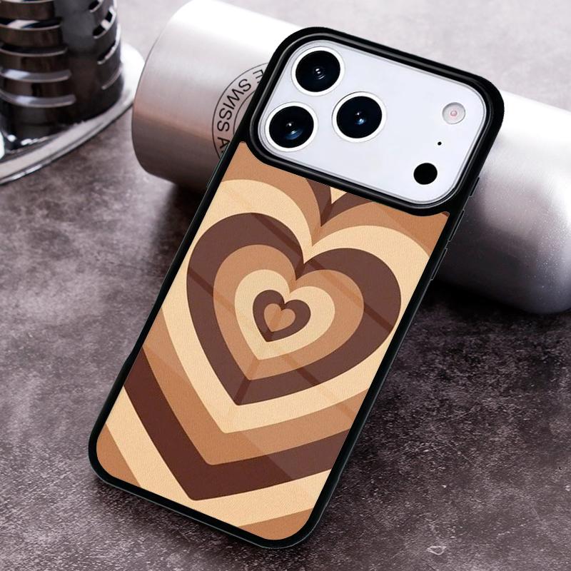 Latte Love Coffee Heart Phone Case for iPhone 17 16 15 Pro Max Air 14 13 12 11 Plus Shockproof Capa Cover