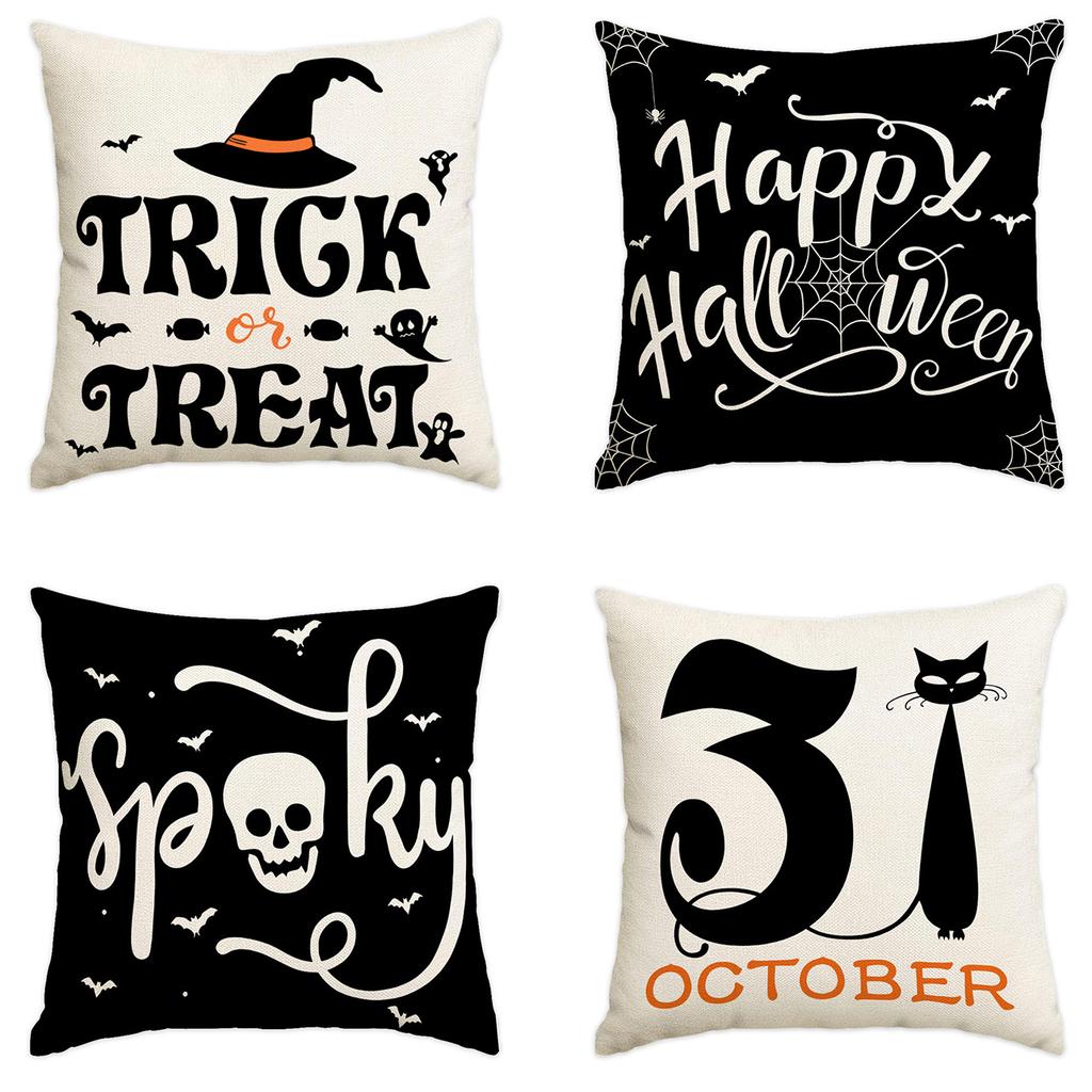 Halloween Pillowcase Pumpkin Skull Funny Ghost Cushion Cover Sofa Living Room Decoration Pillow