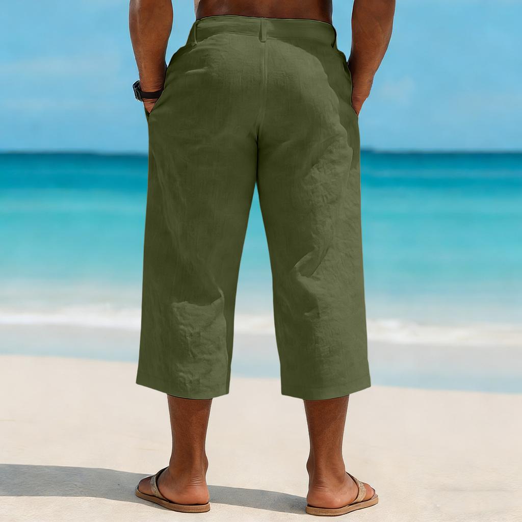 Pantaloni a gamba dritta cropped sportivi e casual da uomo
