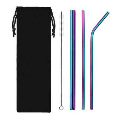 Factory Price 4pcs/Bag Reusable Drinking Straws with Bag 4pcs In 1 Bar Party Accessory 304 Stainless Steel Sturdy Drinks Straw