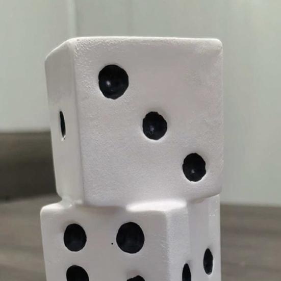 Resin Vase Ornament, Dice Design Decorative Plant Pot for Real or Artificial Flowers Bedroom Living Room Decoration Flower Arrangement