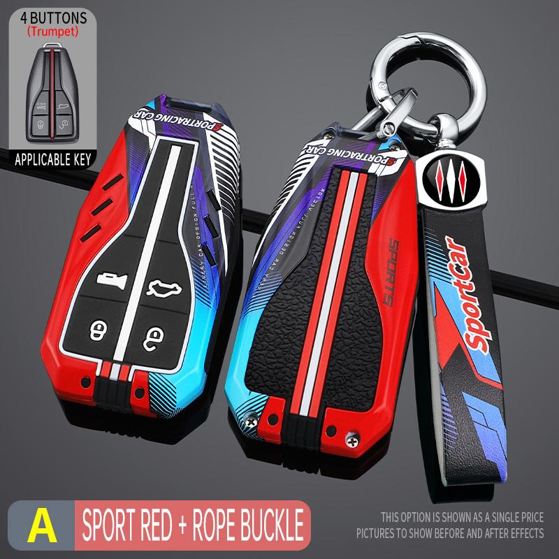 

4 Bottons Racing Style Metal Car Key Case Fob Cover For Faw Hongqi Hs5 H5 H9 Hs7 H7 L5 Hs3 L9