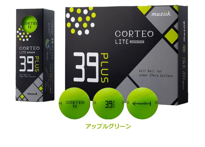 

Muziik Corteo 39 PLUS Golf Balls 1 Dozen Head Speed 39 or Less (Apple Green)