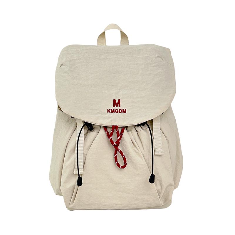 Drawstring Backpack Travel Contrast Backpack Lightweight Nylon Schoolbag