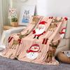 Christmas Theme Flannel Throw Blanket Christmas Tree Snowflake Pattern for Couch Bed Sofa Festival Gift for Boy Girl Lightweight