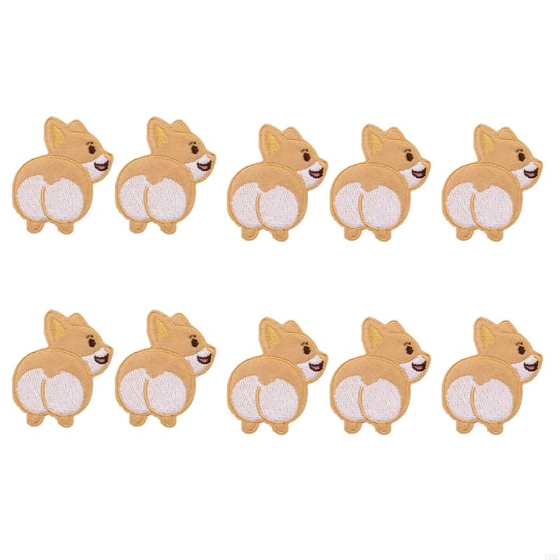 10Pcs Dog Fabric Iron On Patches Embroidery Appliques For Jackets Hat Bag Coat J0MC