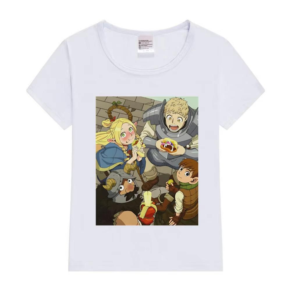

Delicious in Dungeon Eating Together Unisex T-Shirt Anime Y2K Tops Fashion Clothing Short Sleeve Cartoon Style T-shirt S
